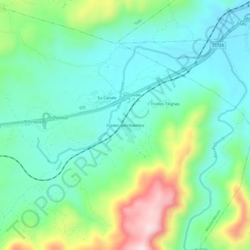 Topografische Karte Frades Berritteddos, Höhe, Relief