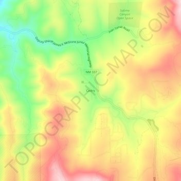 Topografische Karte Cedro, Höhe, Relief