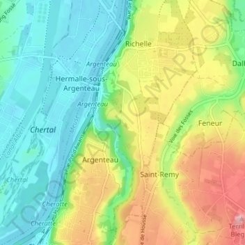 Topografische Karte Wixhou, Höhe, Relief