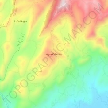Topografische Karte Agua Calientes, Höhe, Relief