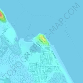 Topografische Karte Yorkeys Knob, Höhe, Relief