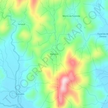 Topografische Karte Mendes, Höhe, Relief
