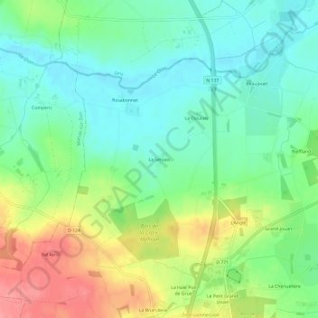 Topografische Karte La Servais, Höhe, Relief