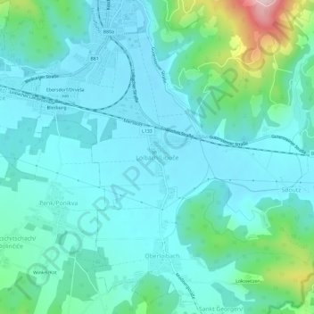 Topografische Karte Loibach/Libuče, Höhe, Relief