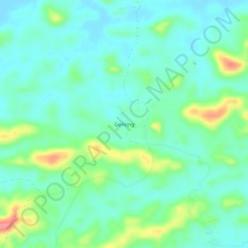 Topografische Karte Genting, Höhe, Relief