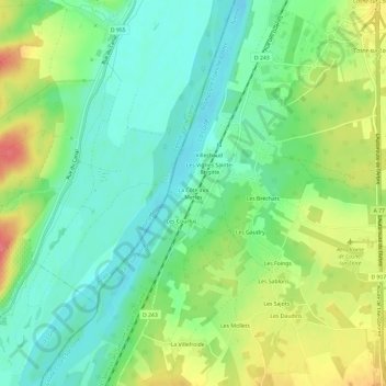 Topografische Karte La Côte aux Merles, Höhe, Relief