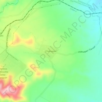 Topografische Karte Chahuapan, Höhe, Relief