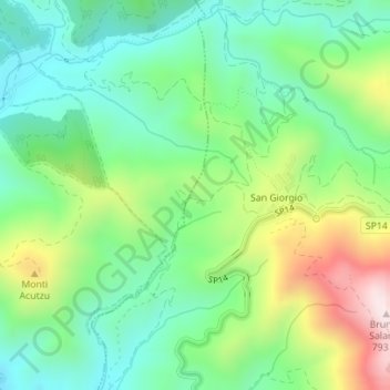 Topografische Karte San Giorgio, Höhe, Relief