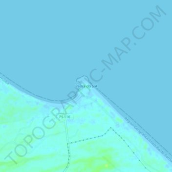 Topografische Karte Pedra do Sal, Höhe, Relief