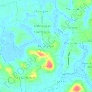 Topografische Karte Farooq nagar, Höhe, Relief