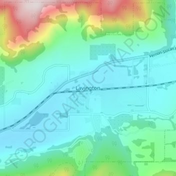 Topografische Karte Lavington, Höhe, Relief