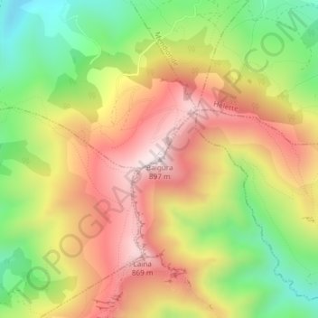 Topografische Karte Baigura, Höhe, Relief
