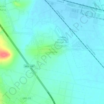 Topografische Karte La Loma, Höhe, Relief