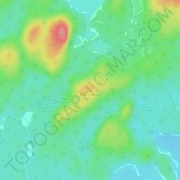 Topografische Karte Oak Ridges, Höhe, Relief