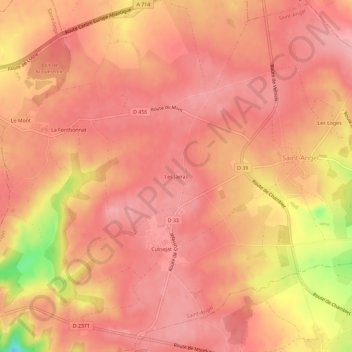 Topografische Karte Les Jarras, Höhe, Relief