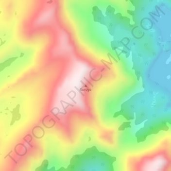 Topografische Karte Soroya, Höhe, Relief