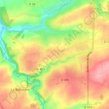 Topografische Karte La Cage, Höhe, Relief