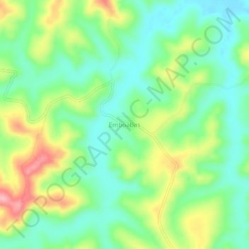 Topografische Karte Emboabas, Höhe, Relief