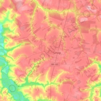 Topografische Karte Sinop, Höhe, Relief