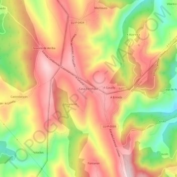 Topografische Karte Casa Fonchave, Höhe, Relief