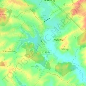 Topografische Karte Hirbach, Höhe, Relief