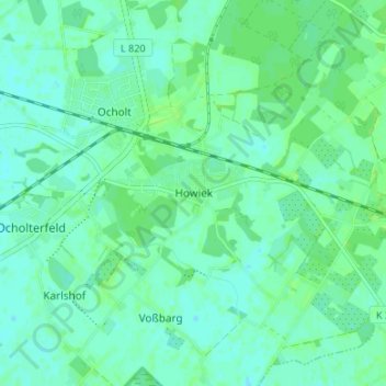 Topografische Karte Howiek, Höhe, Relief