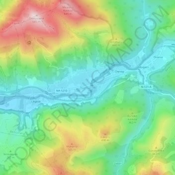 Topografische Karte Narvarte, Höhe, Relief