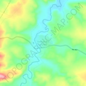 Topografische Karte Sítio do Rio Grande, Höhe, Relief