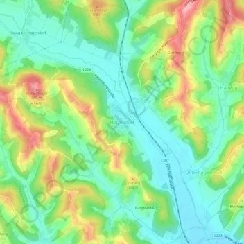Topografische Karte Hatzendorf, Höhe, Relief