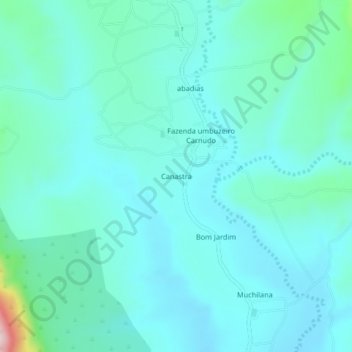 Topografische Karte Canastra, Höhe, Relief