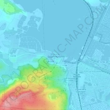 Topografische Karte Mourrel du Teule, Höhe, Relief