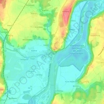 Topografische Karte Elend, Höhe, Relief