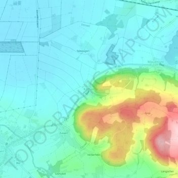 Topografische Karte Kottwil, Höhe, Relief
