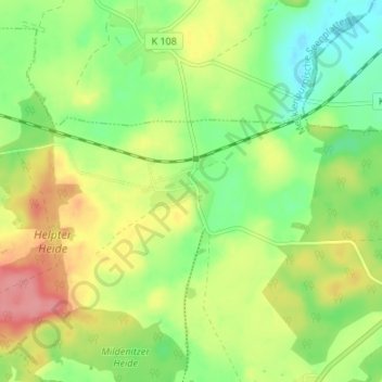 Topografische Karte Groß Daberkow, Höhe, Relief