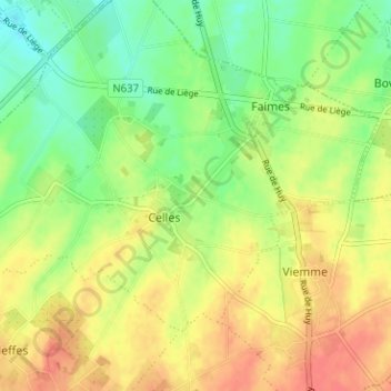 Topografische Karte Labia, Höhe, Relief