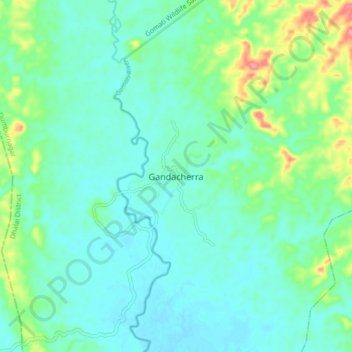 Topografische Karte Gandacherra, Höhe, Relief
