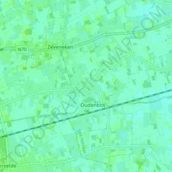 Topografische Karte Hul, Höhe, Relief