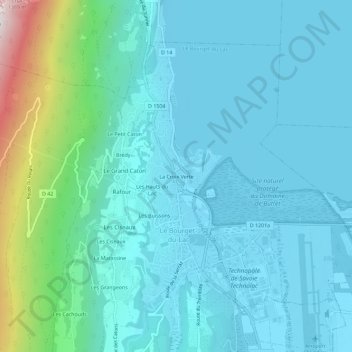 Topografische Karte La Croix Verte, Höhe, Relief