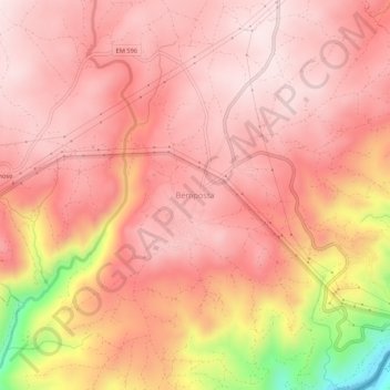 Topografische Karte Bemposta, Höhe, Relief