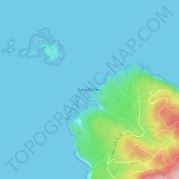 Topografische Karte Cape Flattery, Höhe, Relief