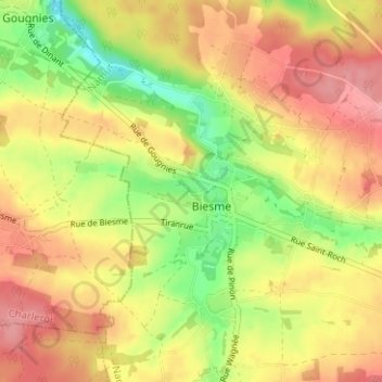 Topografische Karte Fond des Vaulx, Höhe, Relief