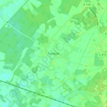 Topografische Karte Torsholt, Höhe, Relief