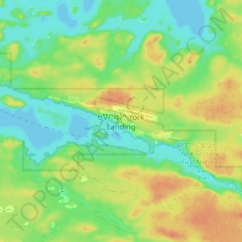 Topografische Karte York Landing, Höhe, Relief