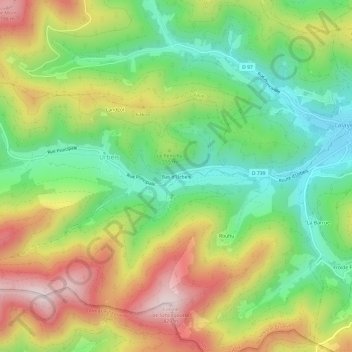 Topografische Karte Bas d'Urbeis, Höhe, Relief