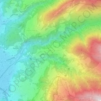 Topografische Karte Dafins, Höhe, Relief