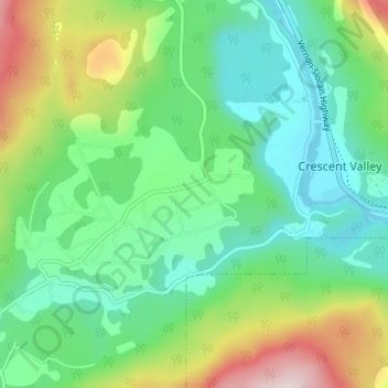 Topografische Karte Krestova, Höhe, Relief