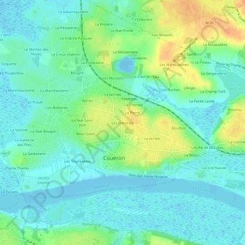 Topografische Karte Les Epinettes, Höhe, Relief