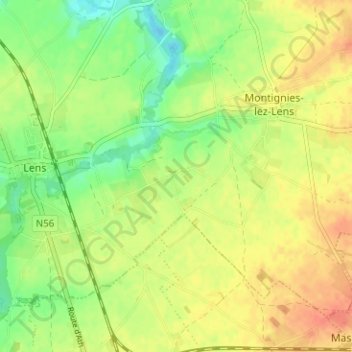 Topografische Karte Oeillies, Höhe, Relief