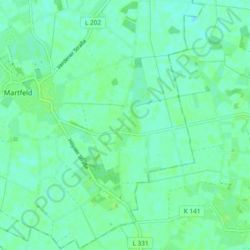 Topografische Karte Tuschendorf, Höhe, Relief