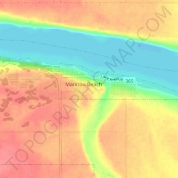 Topografische Karte Manitou Beach, Höhe, Relief